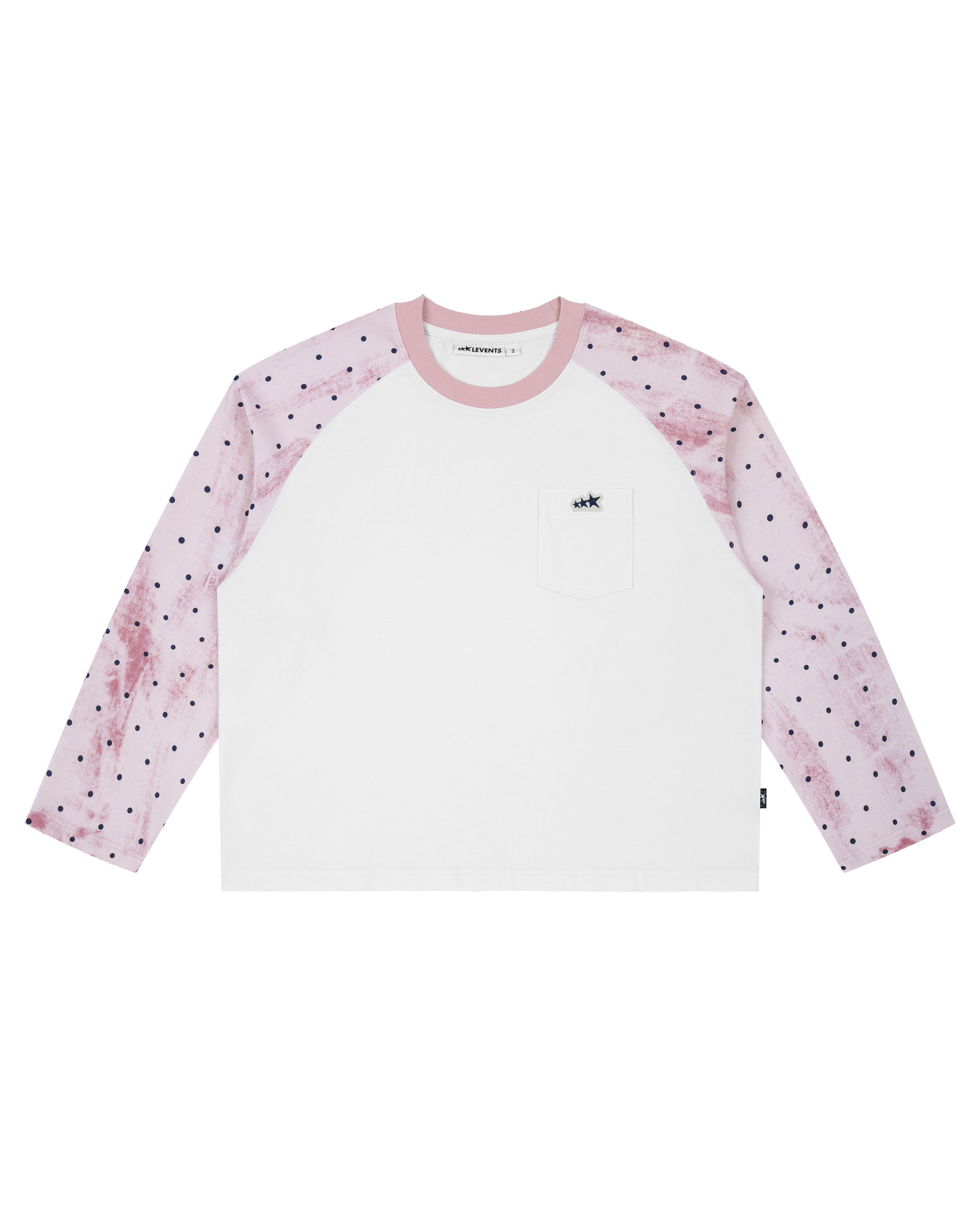 Levents® Polkadot Raglan Long Sleeve Boxy Tee