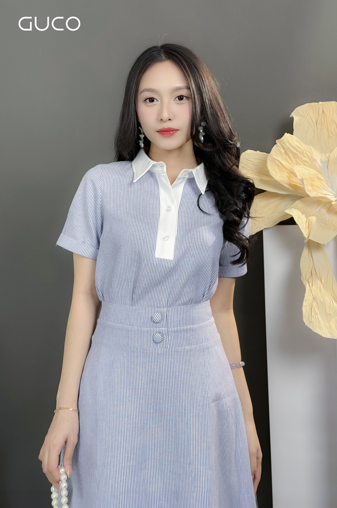 ÁO THUN KẺ SỌC CỔ PHỐI - XANH_thumbnail_3