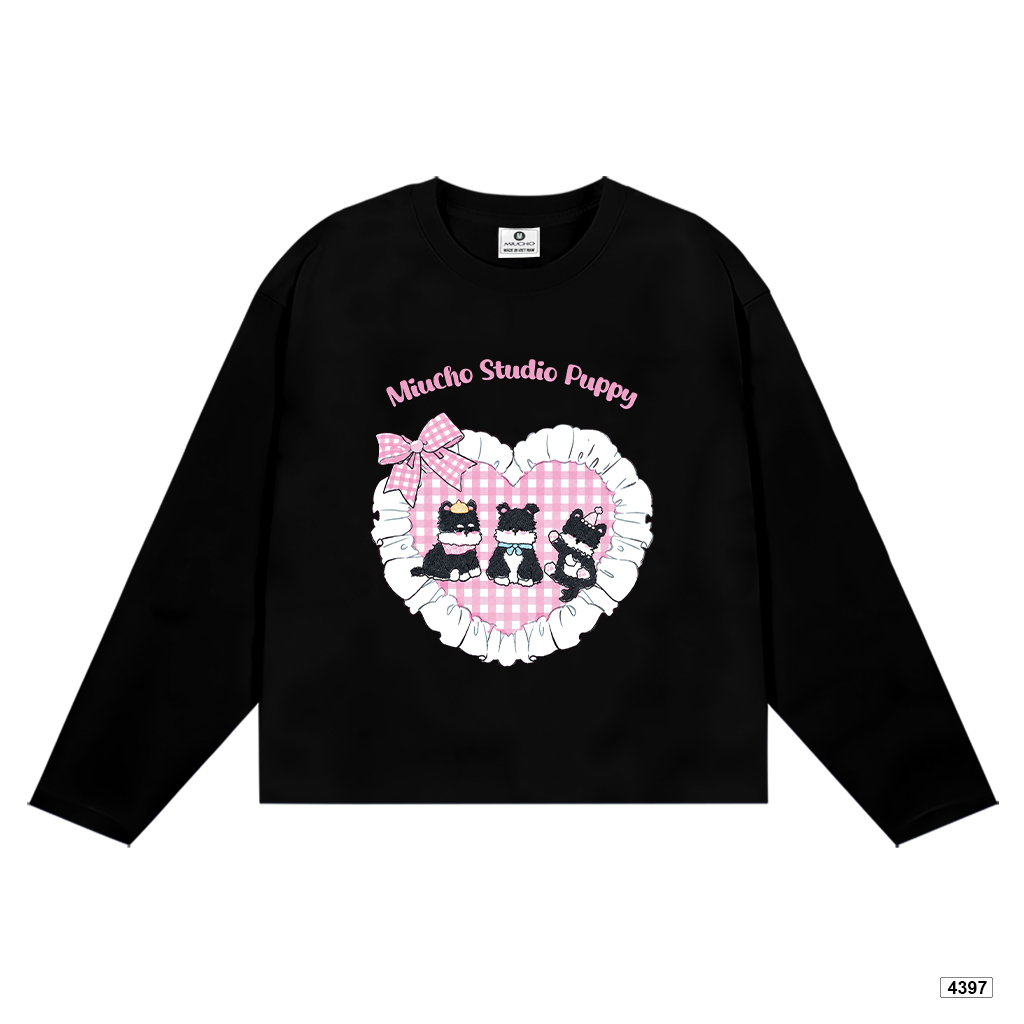 Áo thun tay dài nữ puppy love form boxy Miucho 4397_thumbnail_0