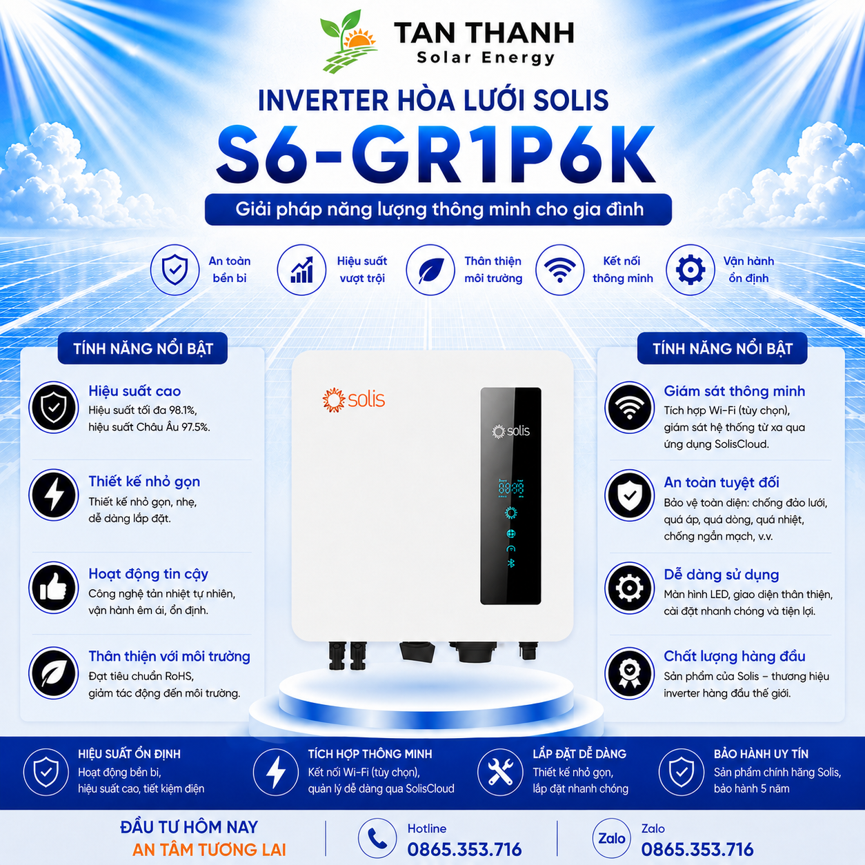 Solis S6-GR1P6K-S 6kW 1 Pha