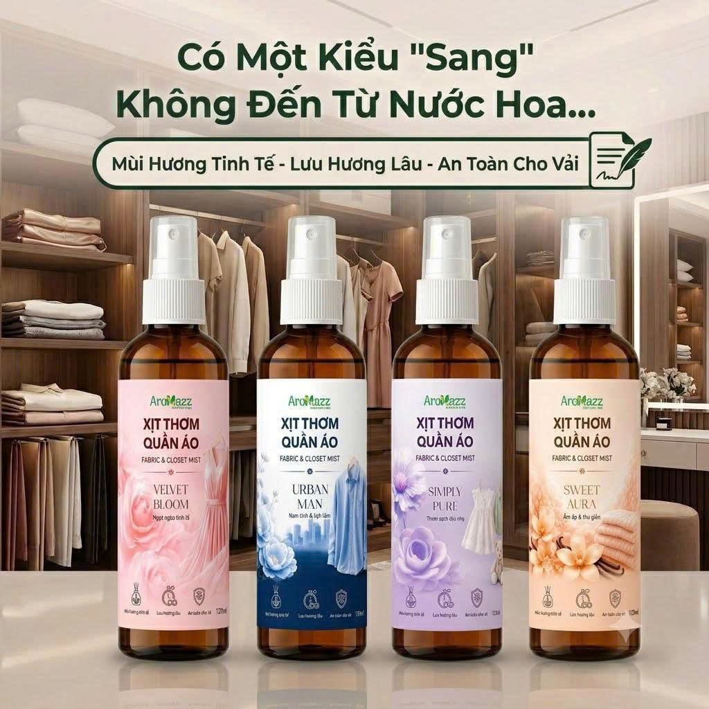 SET 2 Chai Xịt Thơm Quần Áo AroMazz