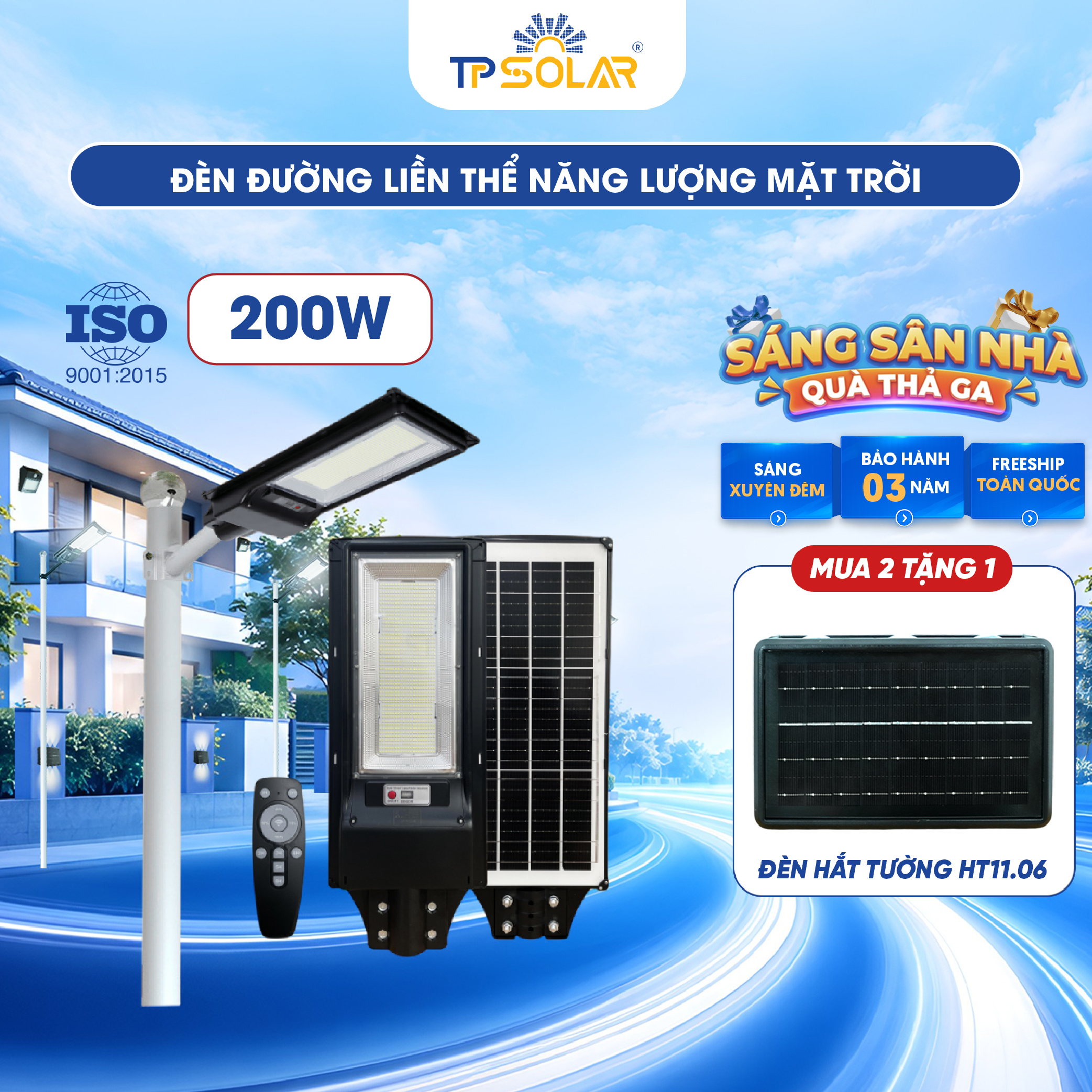 Đèn đường liền thể năng lượng mặt trời TP SOLAR LT01