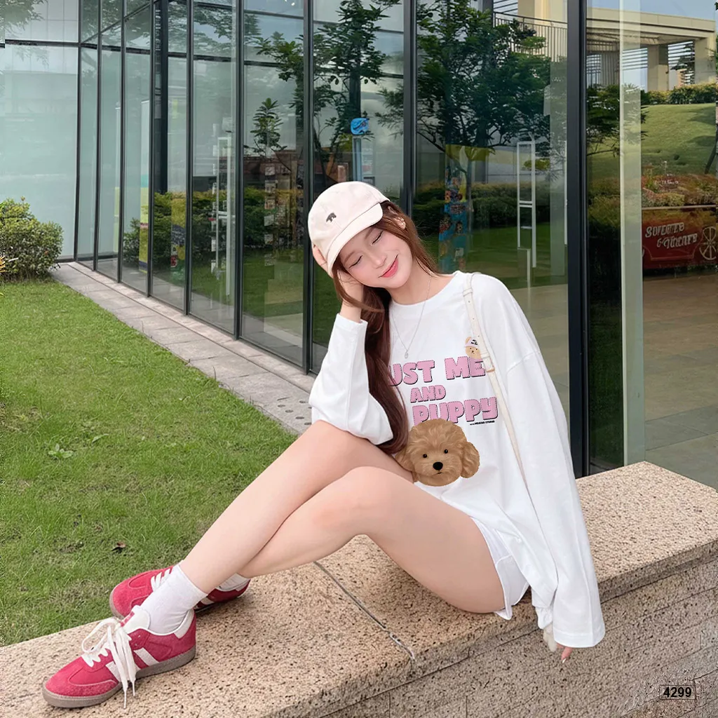 Áo thun tay dài form boxy puppy Miucho 4299_thumbnail_2