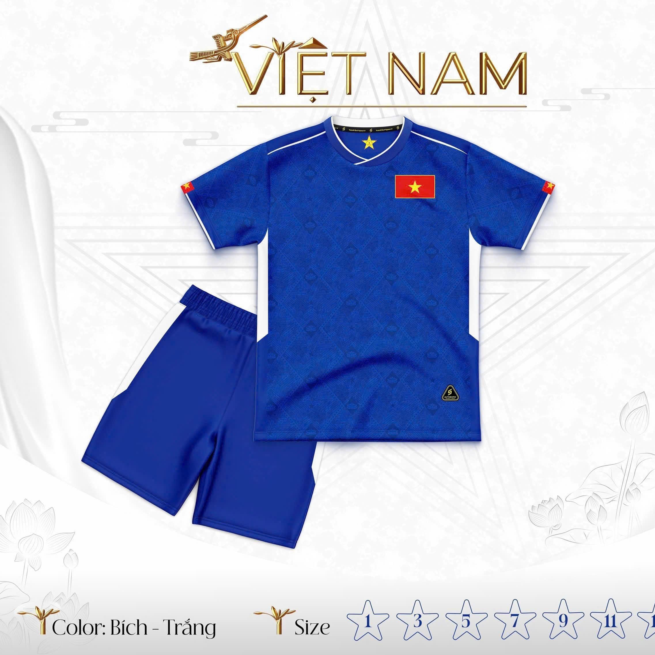 Quần Áo Bóng Đá Trẻ Em ĐT Việt Nam Thun Mè Thoáng Mát Thể Thao Đương Đại