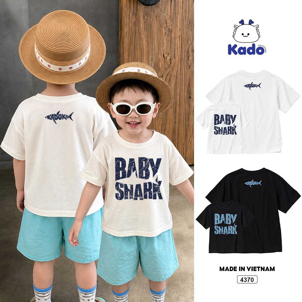Áo thun bé trai baby shark form rộng Kado 4370