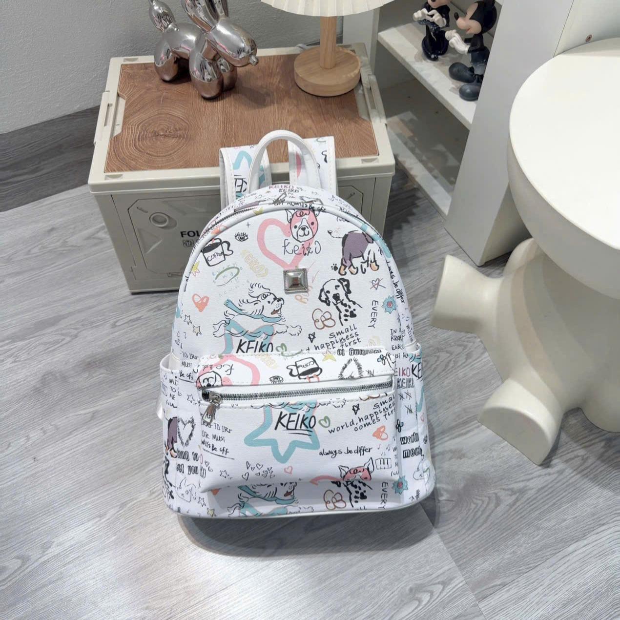 Balo Họa Tiết Vẽ Doodle Cá Tính Cunbag Balo Phong Cách Hàn Quốc Đi Chơi Dạo Phố Cho Học Sinh BL394_thumbnail_2
