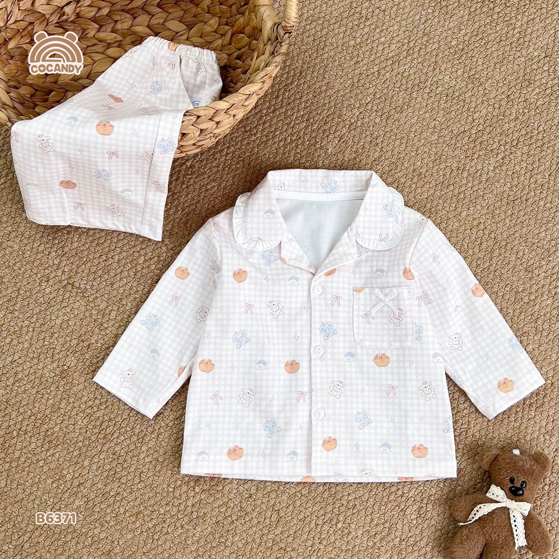 Bộ dài pijama HỒNG gấu nơ_thumbnail_8