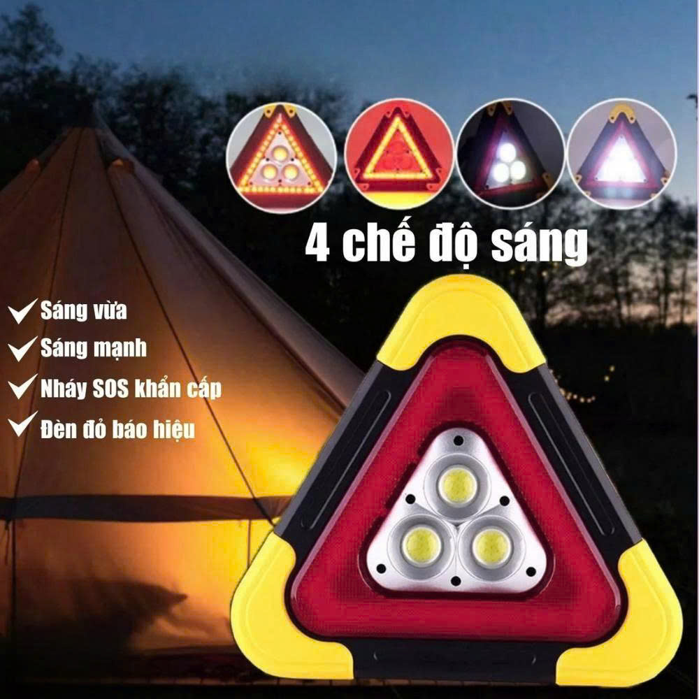 Đèn LED Cảnh Báo Nguy Hiểm Tam Giác Pin Năng Lượng Mặt Trời_thumbnail_2