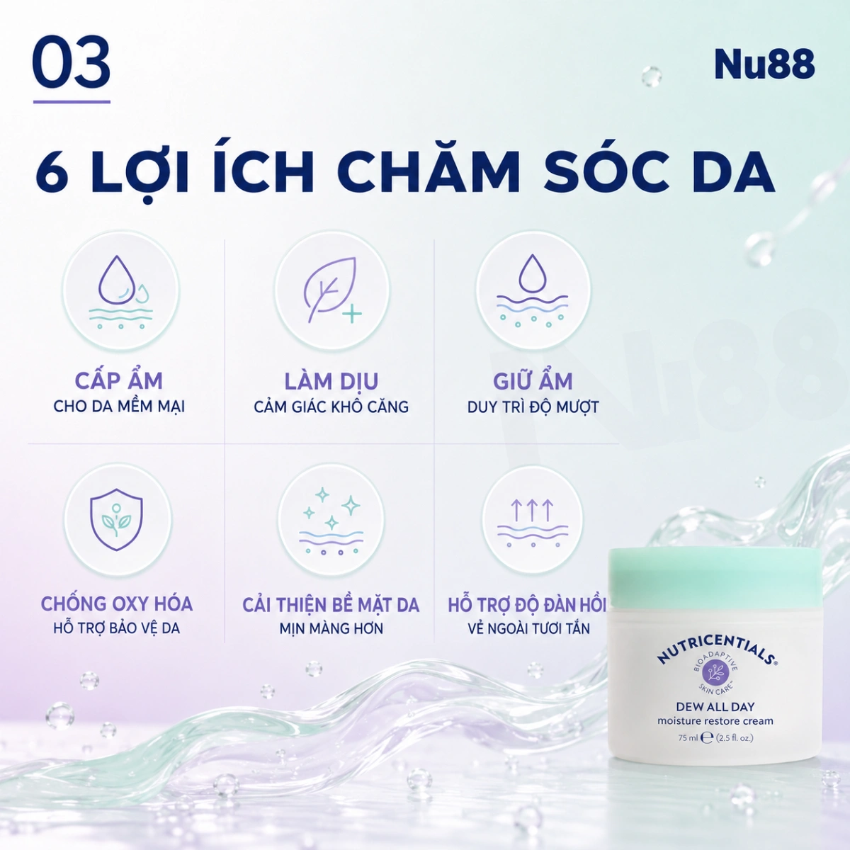 Kem Dưỡng Ẩm Ban Đêm Da Thường/ Da Khô Nutricentials Dew All Day Moisture Restore Cream_thumbnail_2
