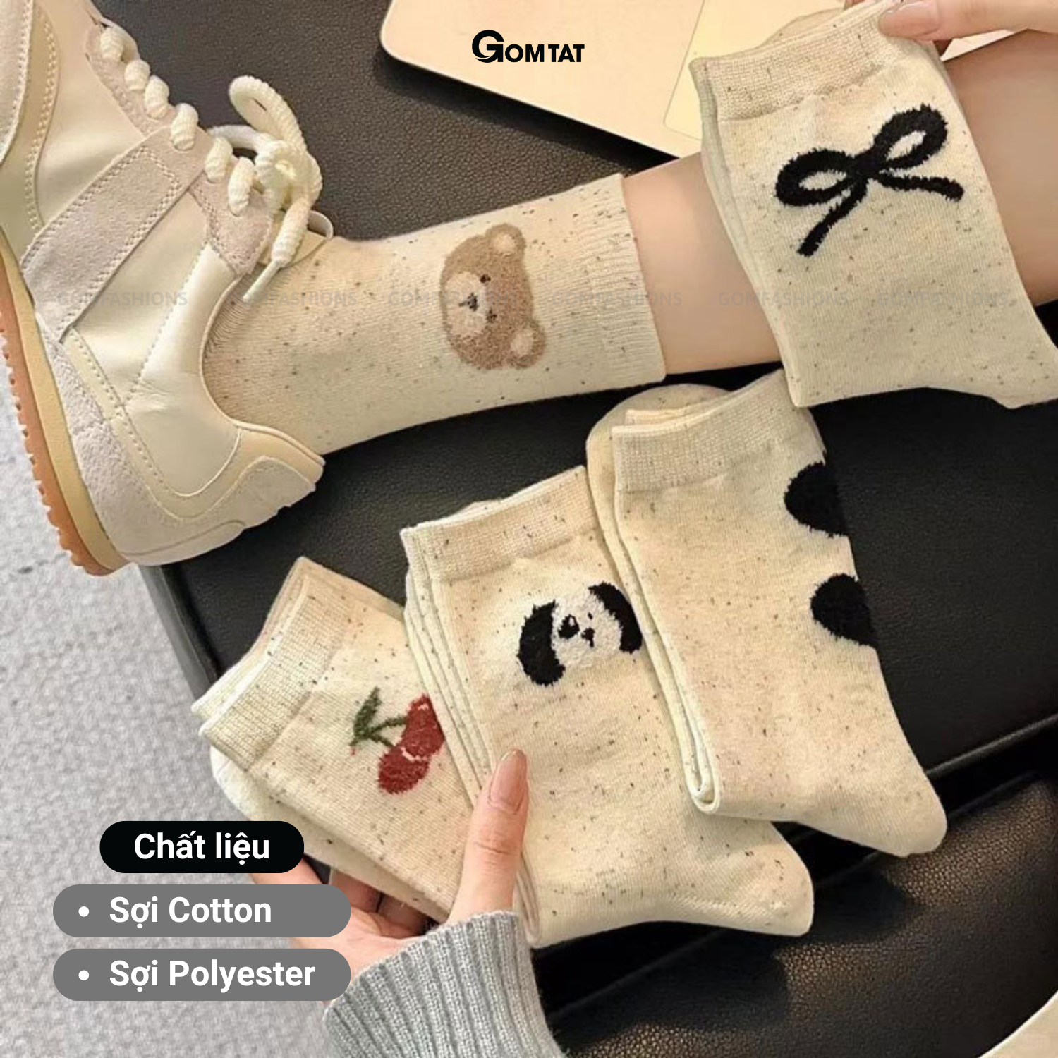 Set 5 đôi tất cao cổ nữ họa tiết gấu nơ cute GOMTAT, vớ chân chất cotton phong cách Hàn Quốc hot trend – JIN-2517-CB5_thumbnail_5