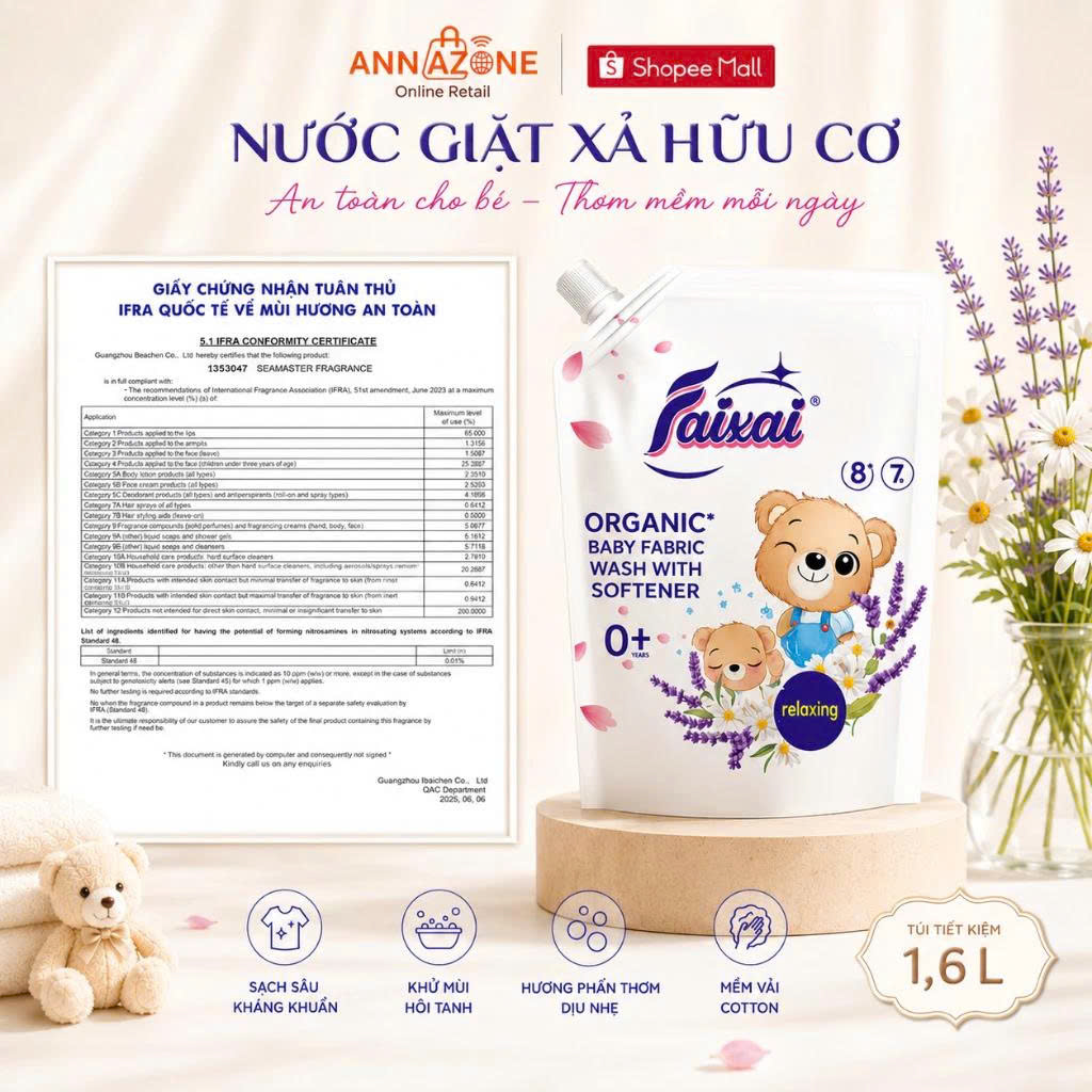 SET 2 TÚI NƯỚC XẢ VẢI CHO BÉ ORGANIC FAIXAI (FREESHIP)_thumbnail_3