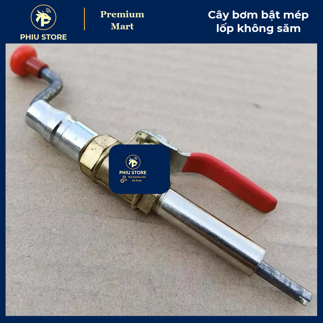 Cây Bơm Lốp Không Săm Kết Nối Nhanh - Van Bi Đồng Gạt Tay, Thổi Bật Mép Lốp Ô Tô Xe Máy Xe Điện - PHIU STORE_thumbnail_5