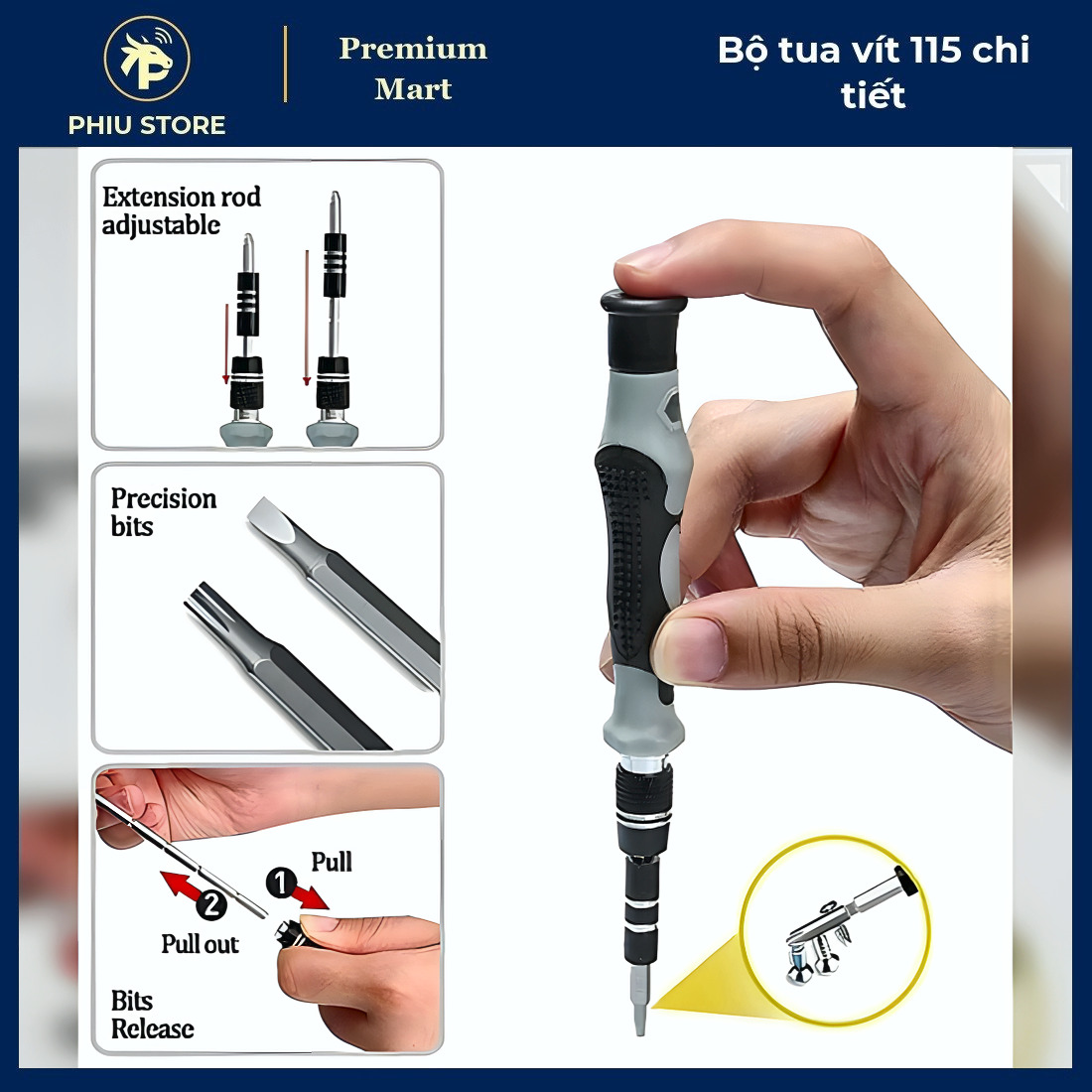Bộ Tua Vít Mini - Bộ Tua Vít 115 Chi Tiết, Hộp Tua Vít Sửa Điện Thoại - PHIU STORE_thumbnail_6