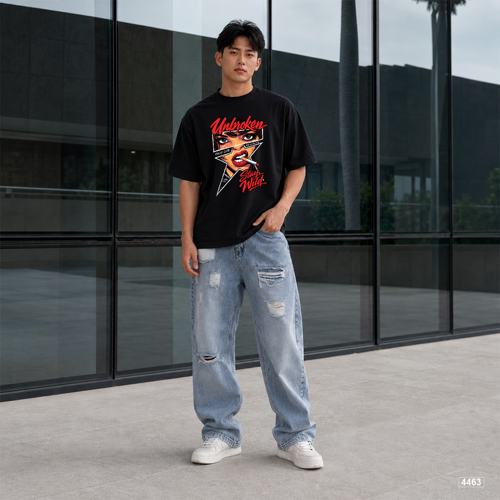 Áo thun nam form rộng streetwear thoáng mát Polux 4463_thumbnail_5