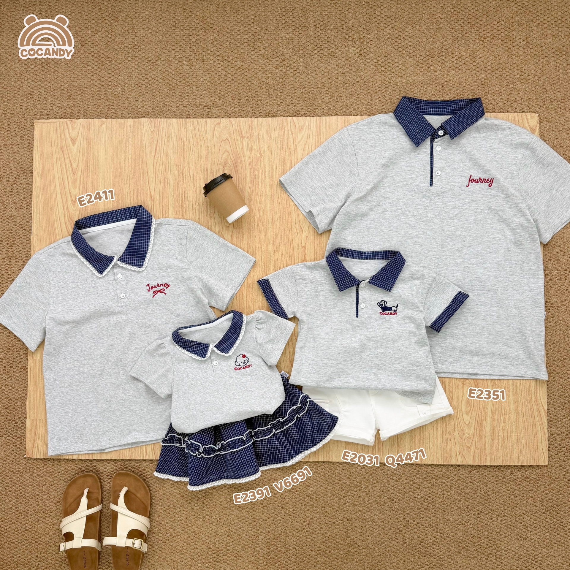 Áo cộc polo XÁM phối cổ caro NAM_thumbnail_4