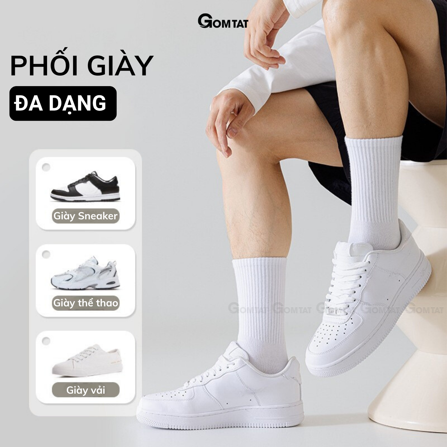 Combo tất cổ cao, cổ trung nam nữ GOMTAT, chất liệu cotton đệm xù êm chân - TATXU-TRON_thumbnail_5