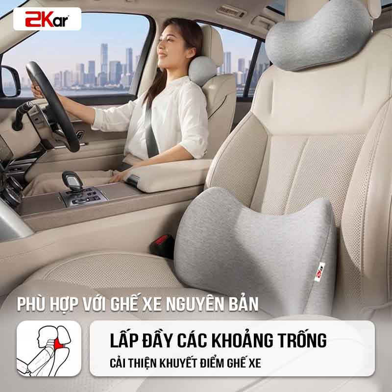 Bộ Gối Tựa Đầu Và Lưng Dưới Ô Tô 2Kar CloudFeel – Thiết Kế Công Thái Học, Êm Ái, Chống Đau Mỏi Cột Sống_thumbnail_13