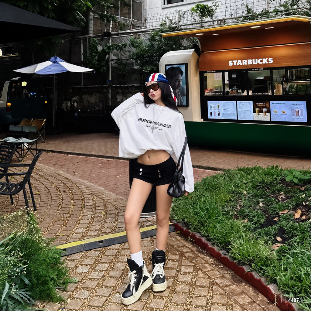 Áo thun tay dài boxy Miucho cotton xược Hàn Quốc mềm mịn 4487_thumbnail_5