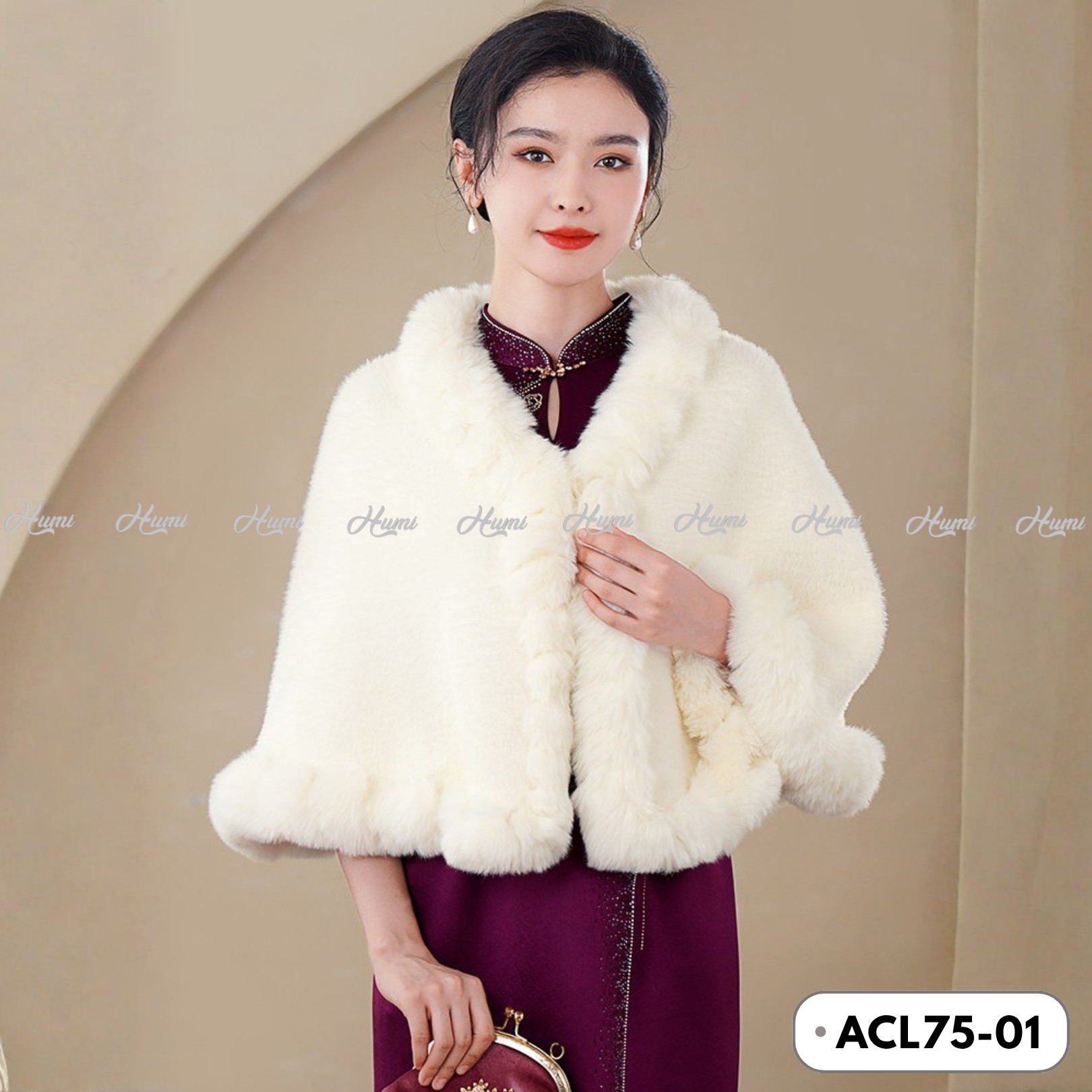 ÁO CHOÀNG LÔNG CAO CẤP (ACL75-01 TRẮNG)