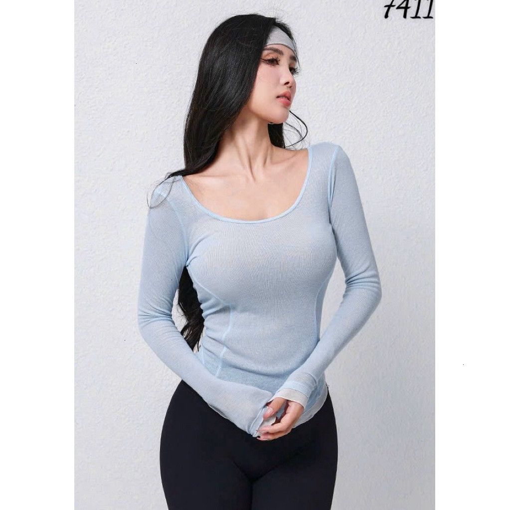 Áo Tanktop Thể Thao Nữ Tay Dài Lưng Dây Form Ôm Vải Lưới Giấy Thoáng Khí Nhanh Khô_thumbnail_8