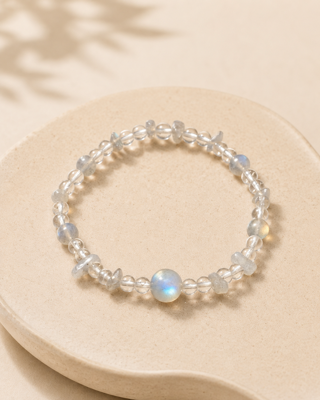 Vòng Mix Labradorite + Thạch Anh Trắng