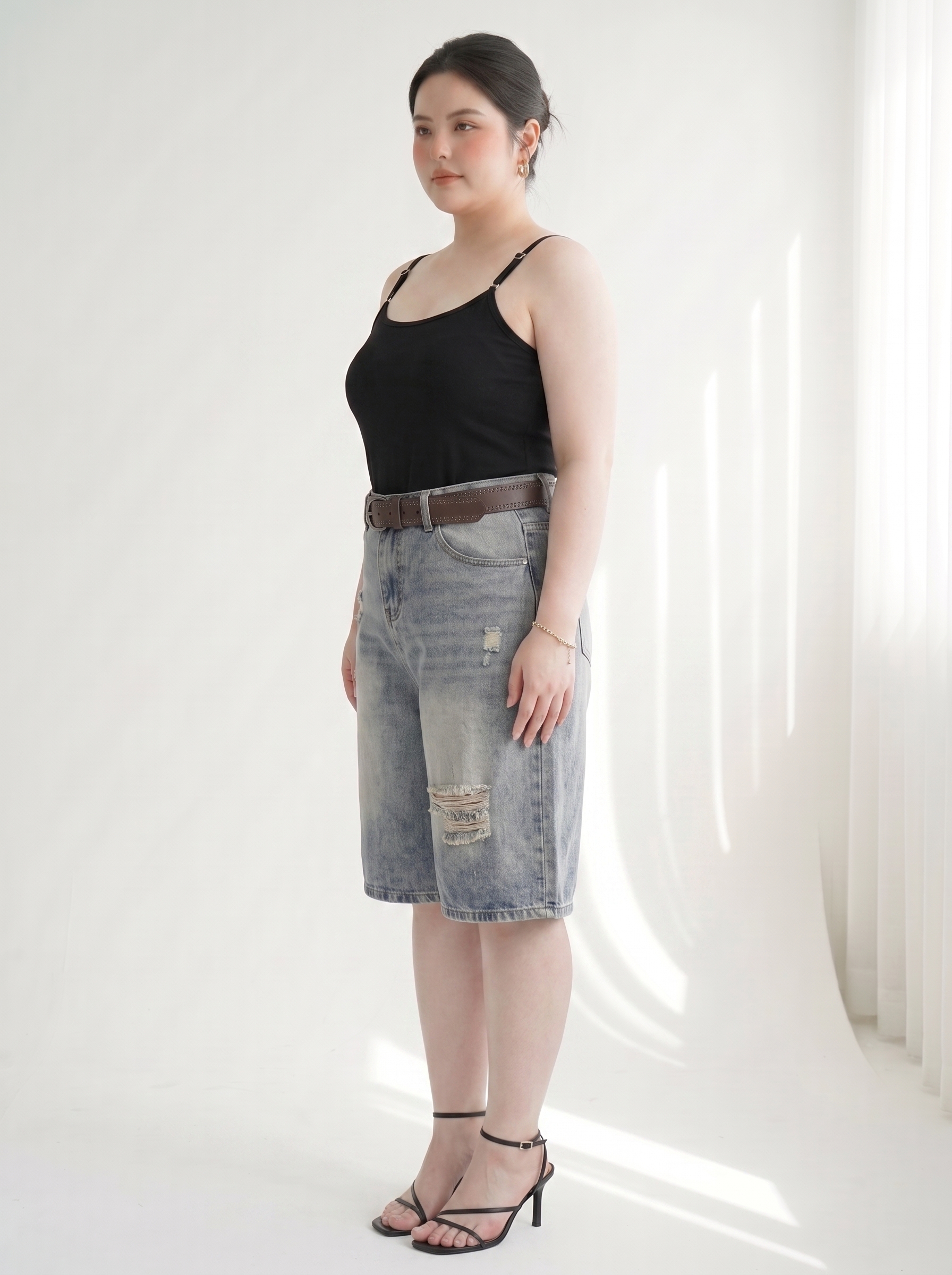 Quần Lửng Jean Túi Hộp Thêu Bigsize Dáng A Rộng - Xanh Nhạt, Xanh Đậm - Vừa 55–90kg - T-QSJ76_thumbnail_5