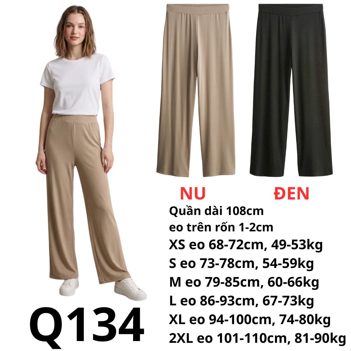 Q134- Quần thun suông