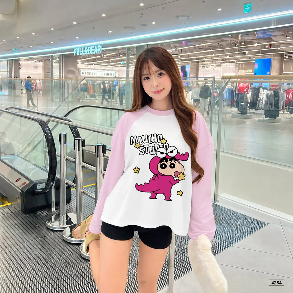 Áo thun tay dài unisex form boxy phối cổ tay Miucho 4284_thumbnail_2