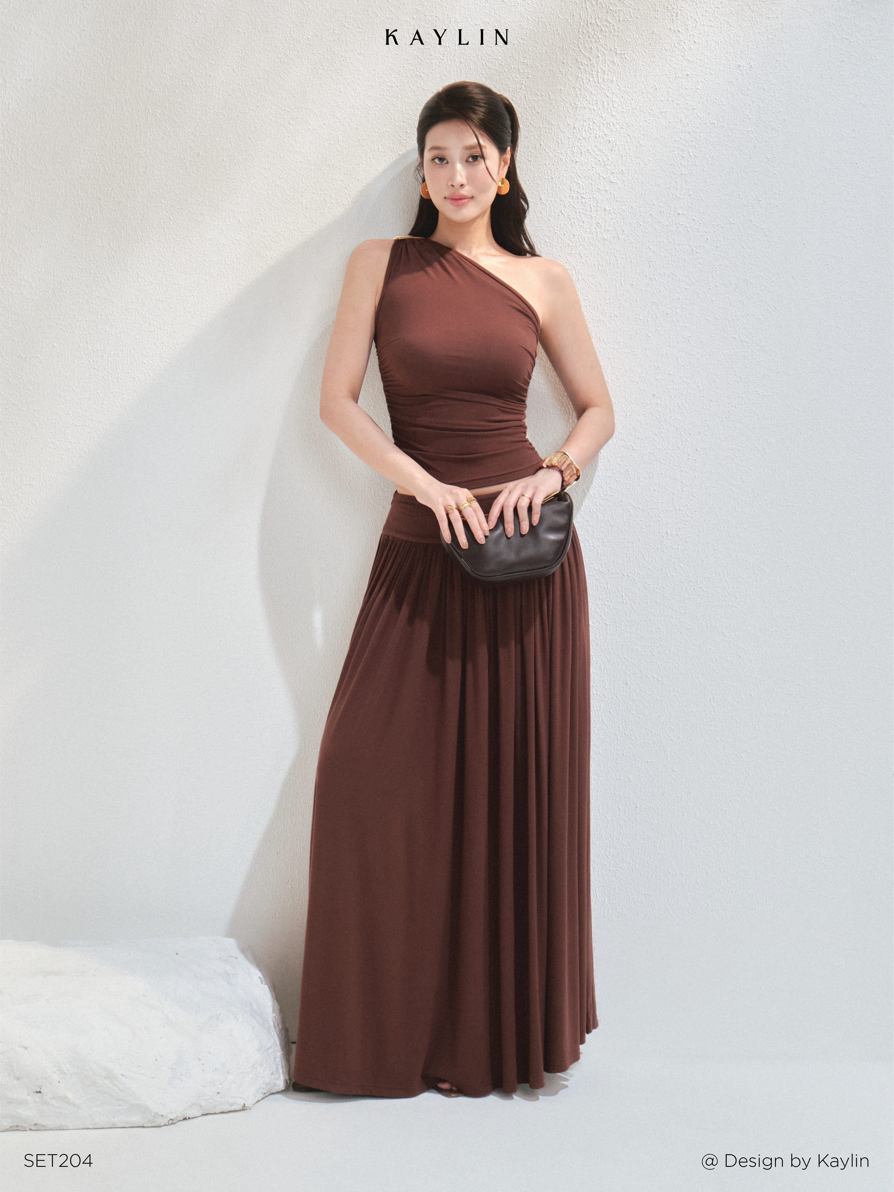 Set Áo Lệch Vai Draping & Chân Váy Maxi KAYLIN Serena Set