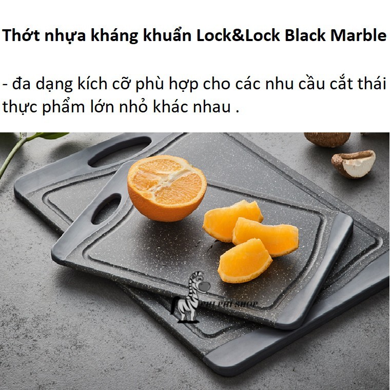 Bộ 2 cái THỚT NHỰA Edge Marble Antibacterial Lock&Lock , 290*220mm, 350*260mm - màu đen_thumbnail_2