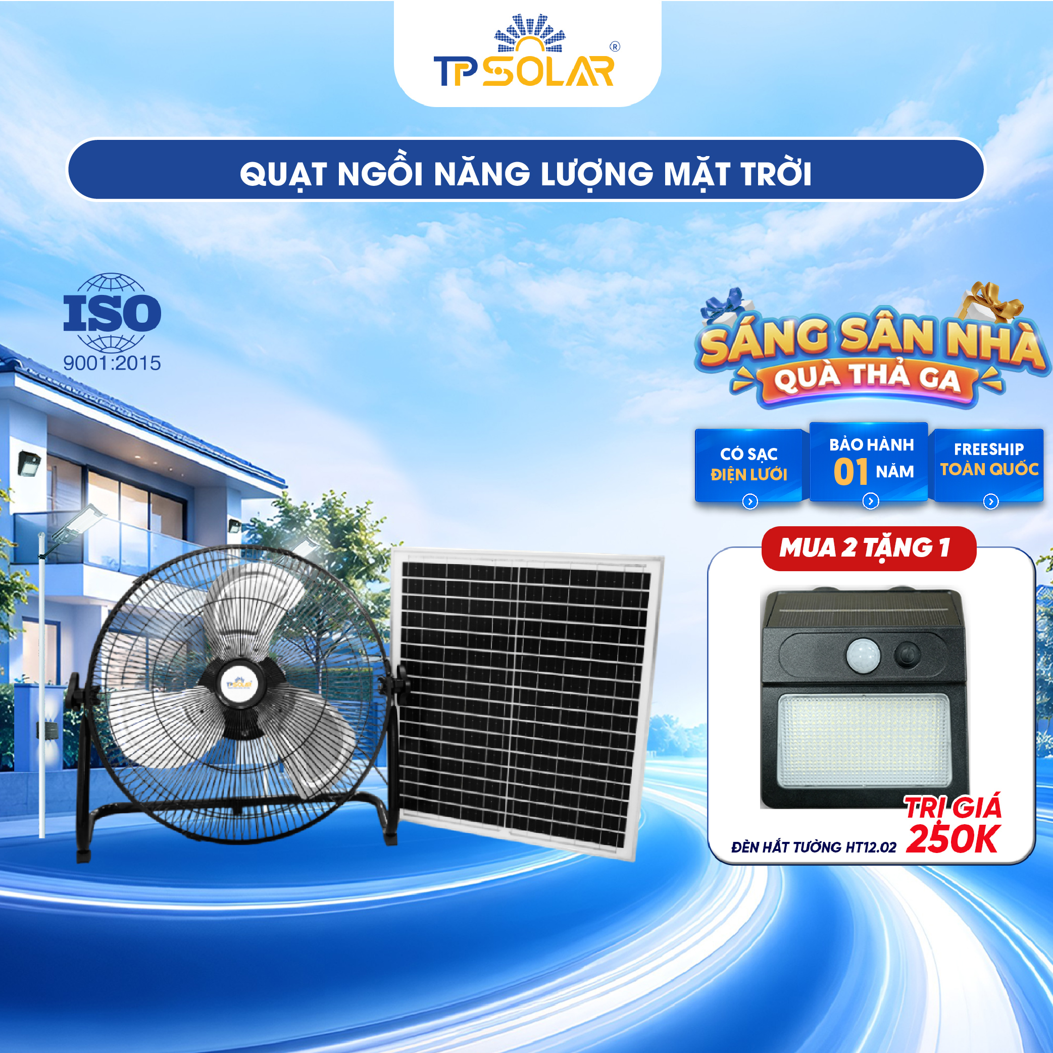 Quạt ngồi năng lượng mặt trời TP SOLAR QN01