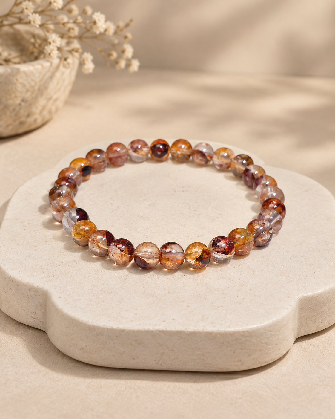 Vòng tay thạch Anh Lửa Fire Quartz / Hematoid Quartz