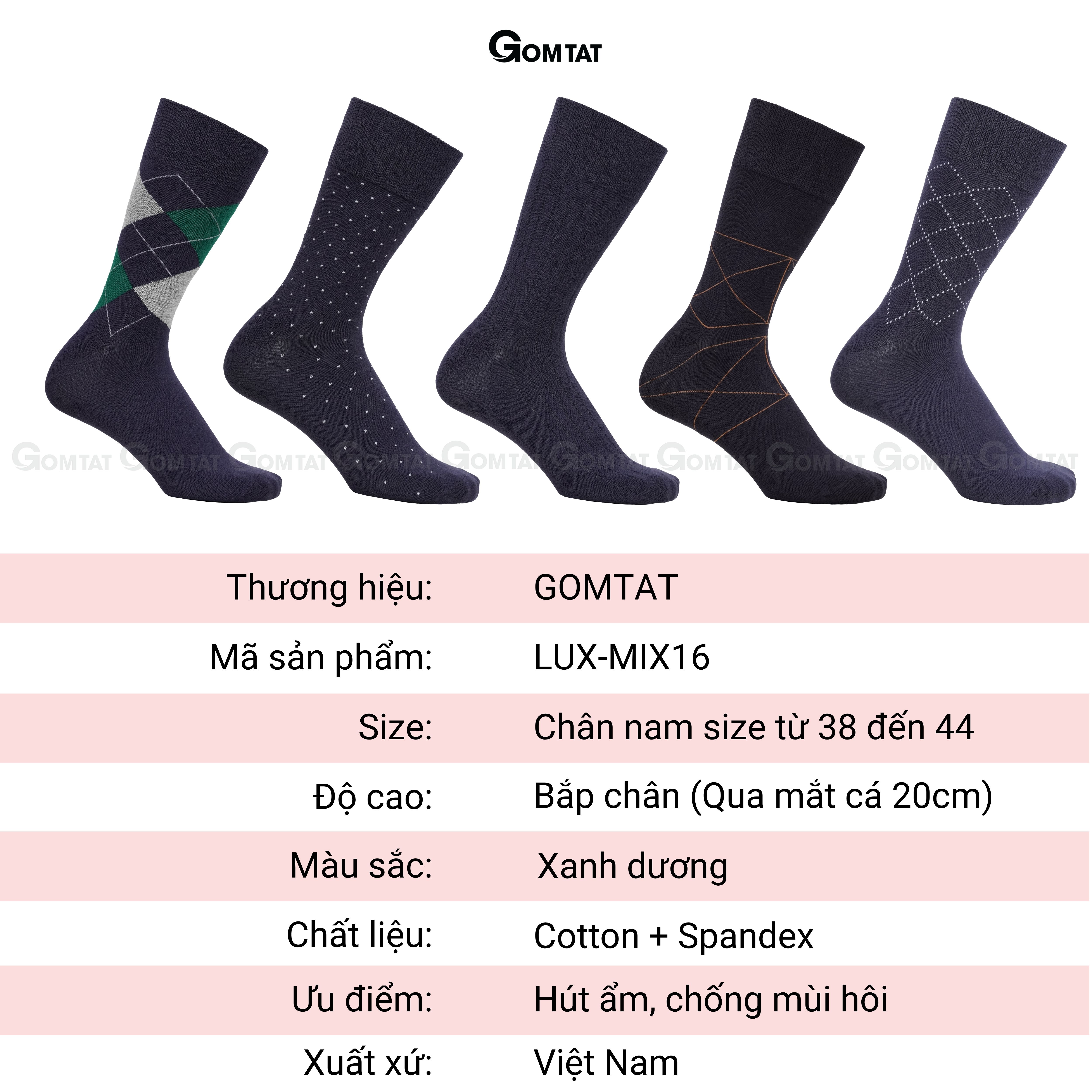 Combo tất giày tây họa tiết LUX-MIX-CB_thumbnail_79