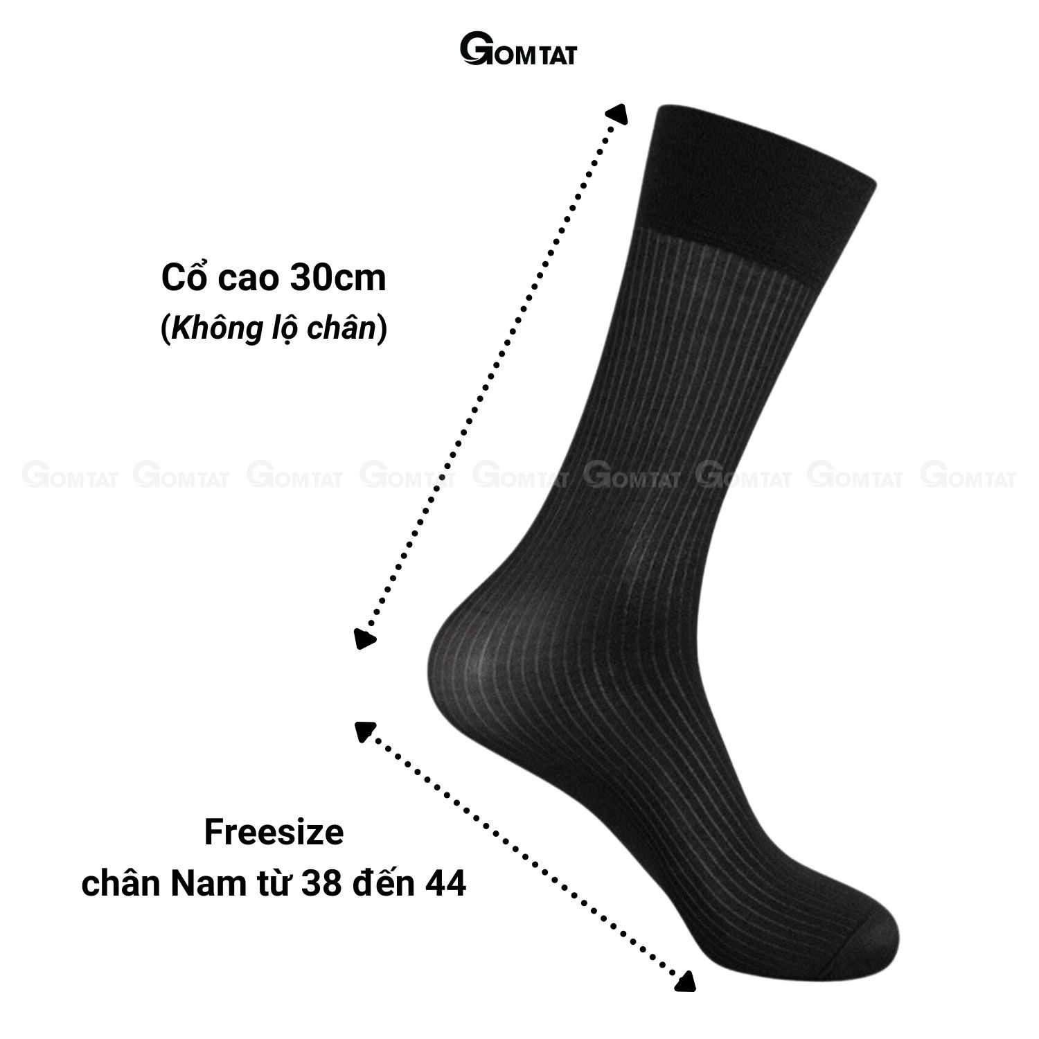 Hộp 5 đôi vớ công sở nam GOMTAT chất nylon cao cấp, họa tiết sọc gân xuyên thấu GEN-A094_thumbnail_5