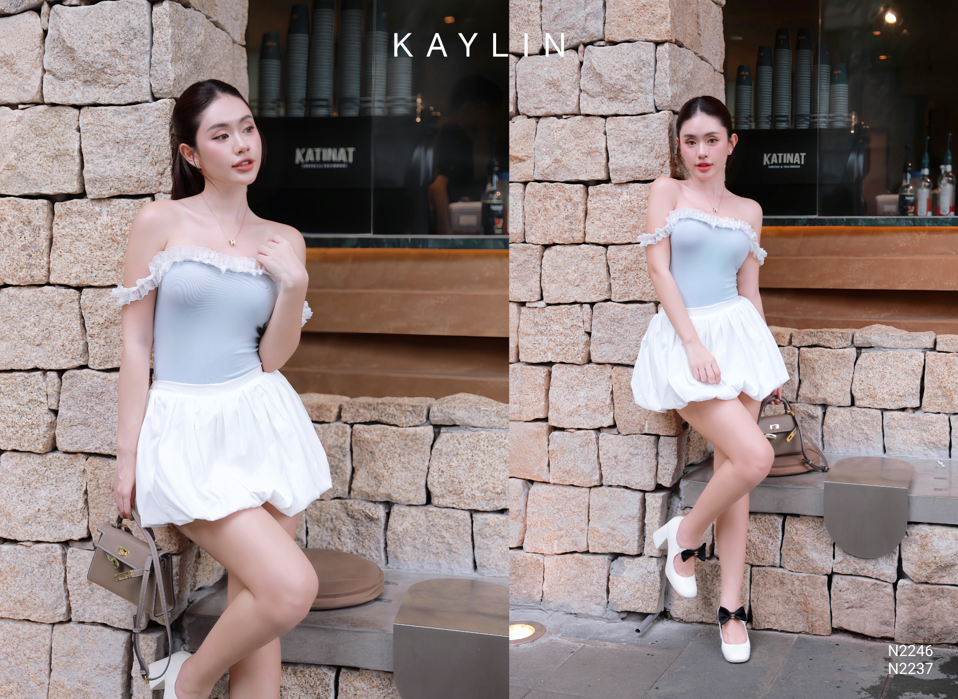 Áo Cúp KAYLIN Trễ Vai Phối Ren