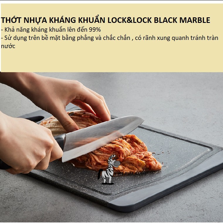 Bộ 2 cái THỚT NHỰA Edge Marble Antibacterial Lock&Lock , 290*220mm, 350*260mm - màu đen_thumbnail_3