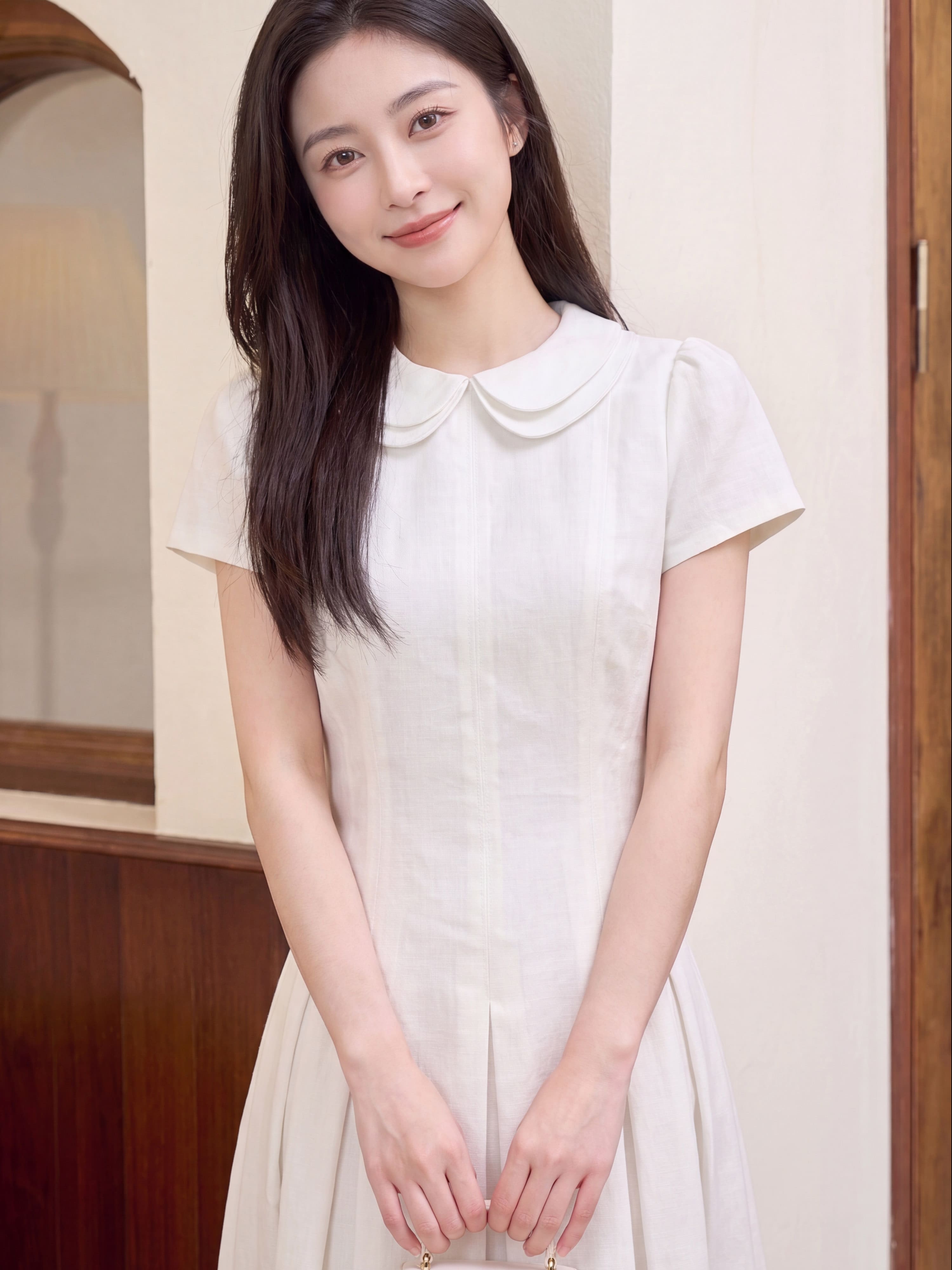 Váy xếp li dài 2 lá cổ 607007_thumbnail_2