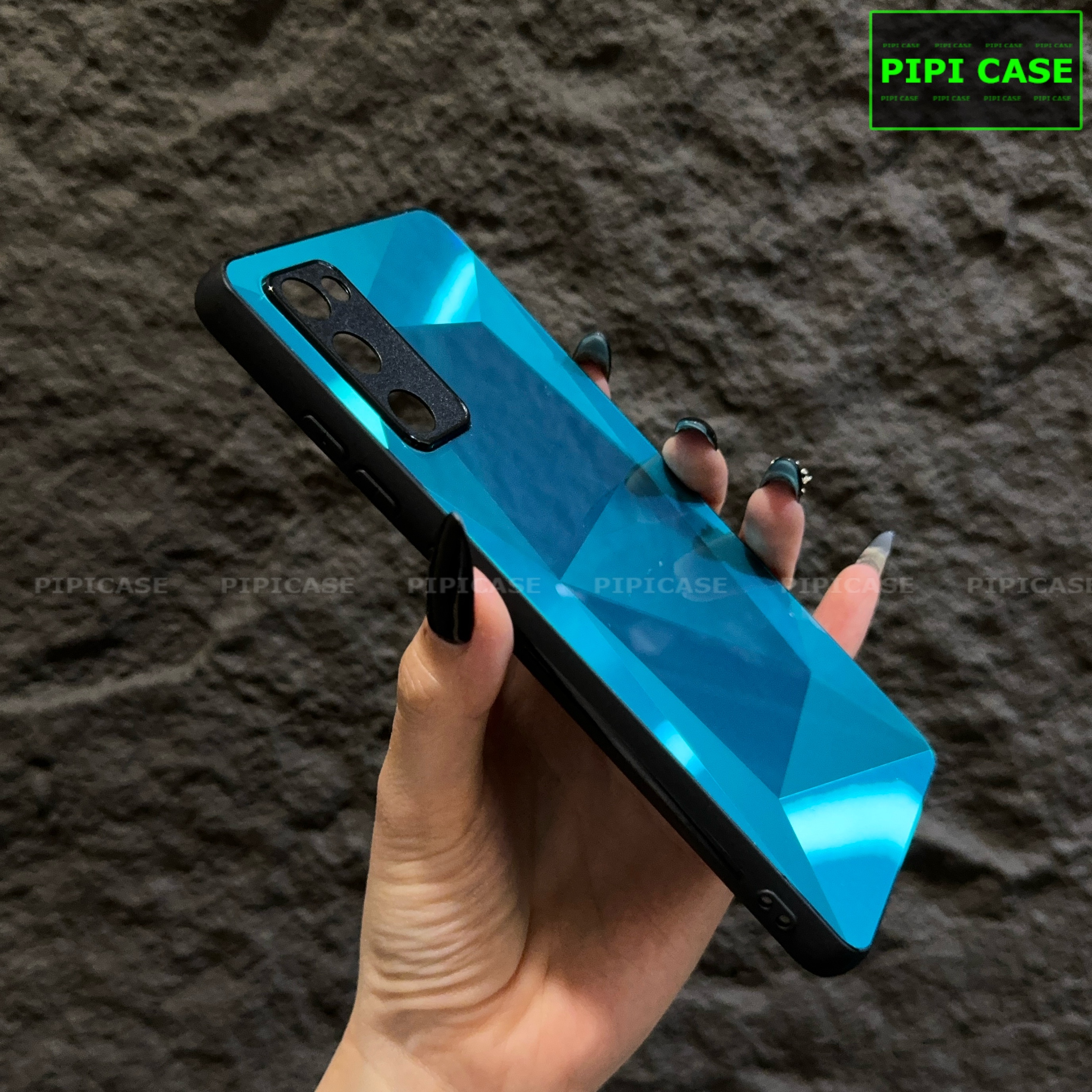 Ốp Lưng Samsung S20 FE 5G - Kim Cương 6D - Xanh Ngọc_thumbnail_2