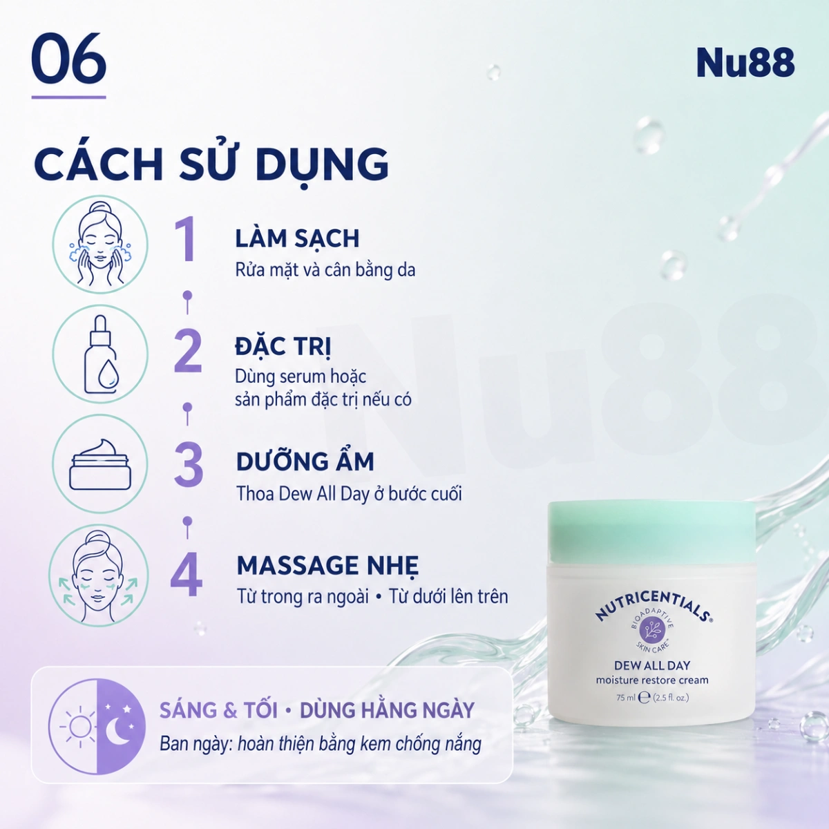 Kem Dưỡng Ẩm Ban Đêm Da Thường/ Da Khô Nutricentials Dew All Day Moisture Restore Cream_thumbnail_4