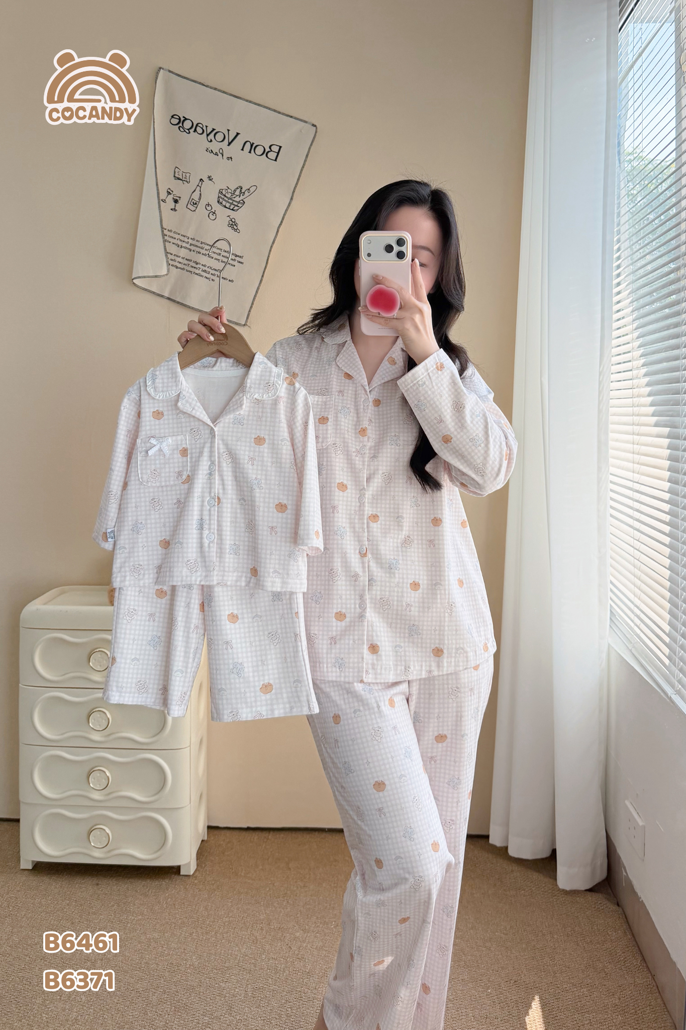 Bộ dài pijama HỒNG gấu nơ NỮ_thumbnail_2