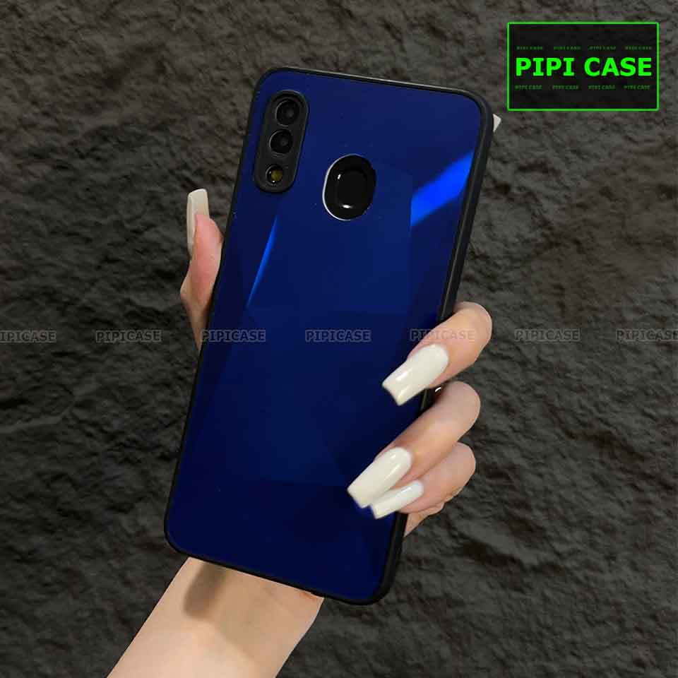 Ốp Lưng Samsung A20 / A30 - Kim Cương 6D - Xanh