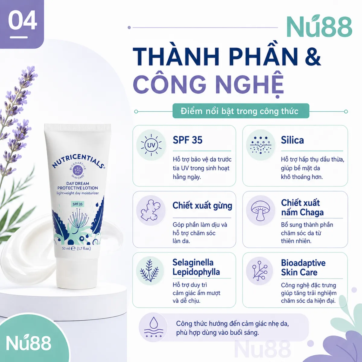 Kem dưỡng ẩm Nutricentials Day Dream SPF 35 giảm giá từ 1.491.000đ còn 9xx.000đ kèm quà tặng 600.000đ. Dưỡng ẩm, chống nắng, kiểm soát dầu cho da mềm mịn suốt cả ngày._thumbnail_4