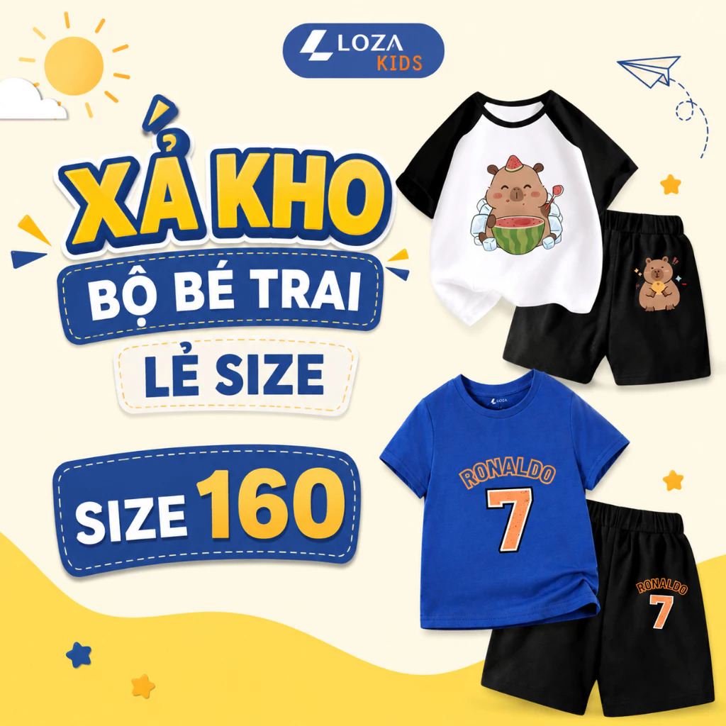 [XẢ KHO BỘ BÉ TRAI SIZE160] Bộ đồ cho bé trai nhiều mẫu - Quần áo bé trai  từ 35-40kg - Loza Kids XB012 XB012