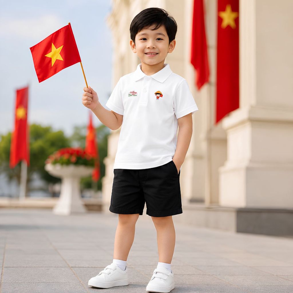 Áo polo cho bé trai và bé gái hình Măng non yêu nước - Loza Mã: PL006_thumbnail_9