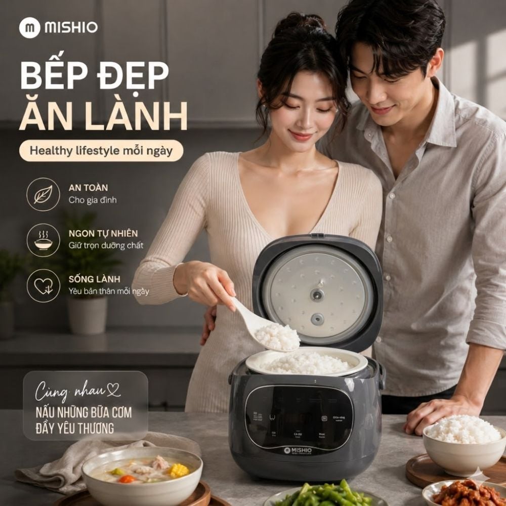 Nồi cơm điện sứ dưỡng sinh Nhãn hiệu: MISHIO, Model: MK-381_thumbnail_4
