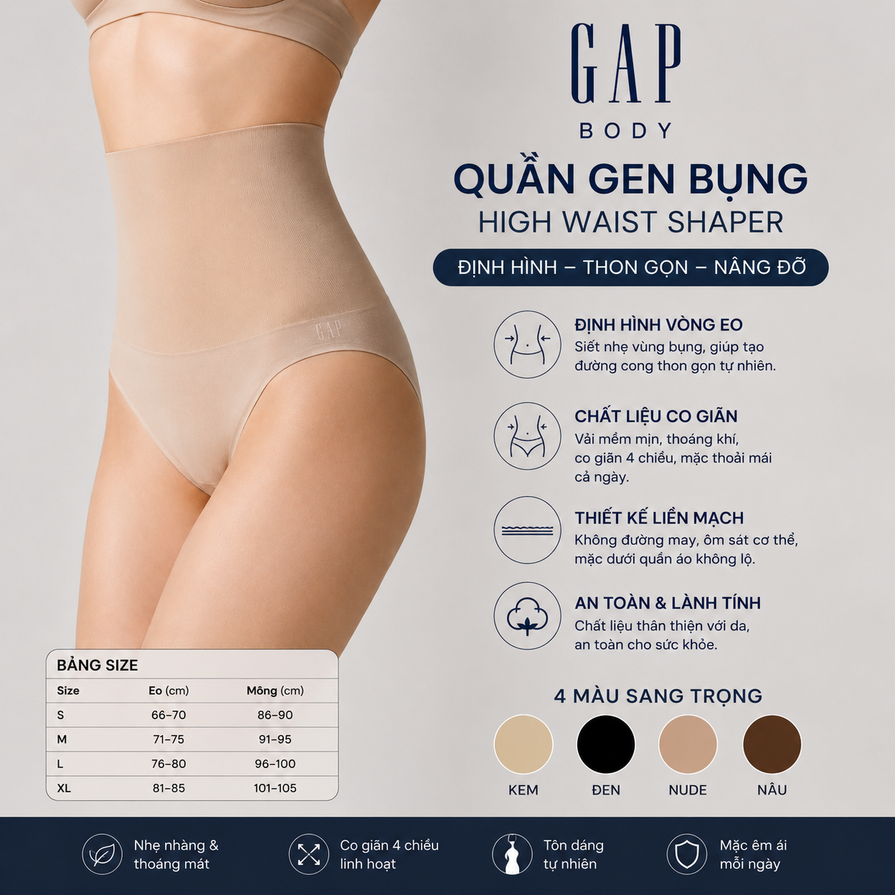 Combo 2 Quần Gen Bụng GAP BODY