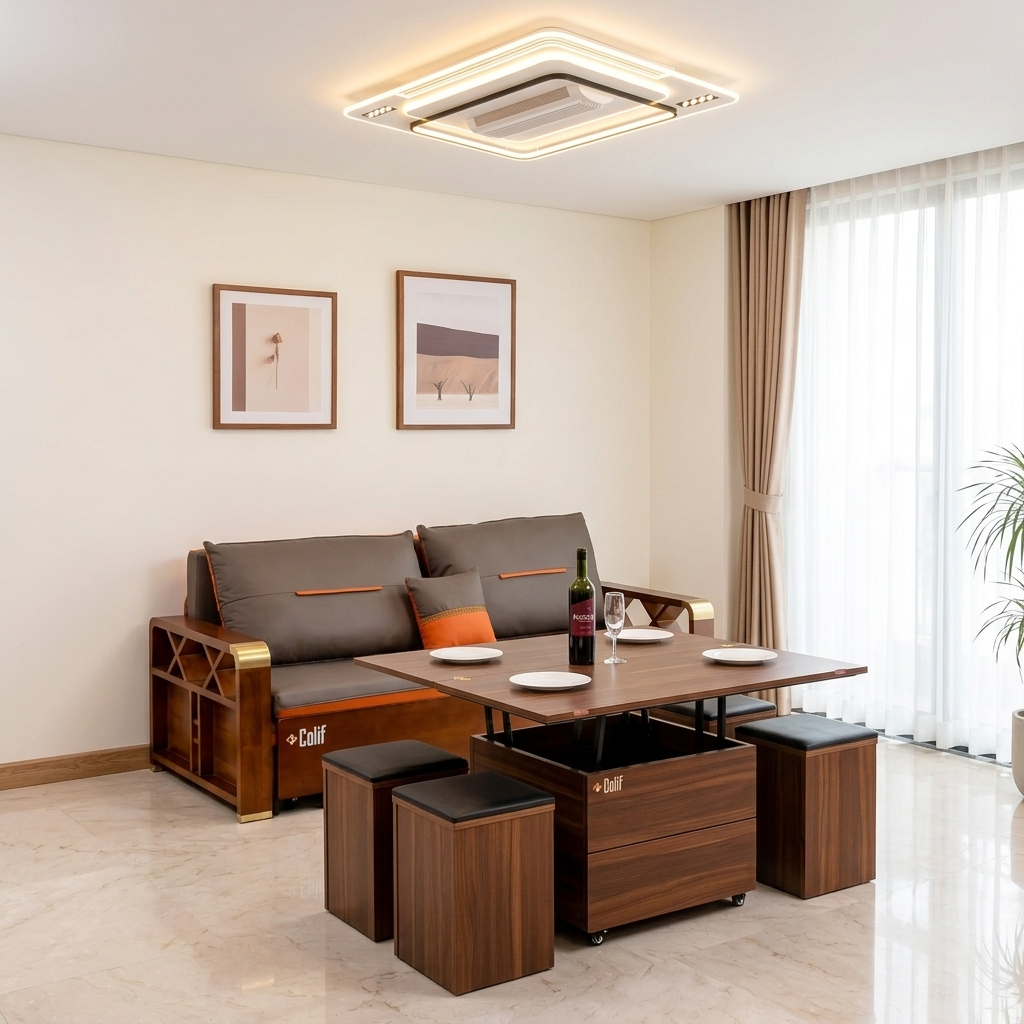 Combo nội thất đa năng sang-xịn-mịn cho phòng khách