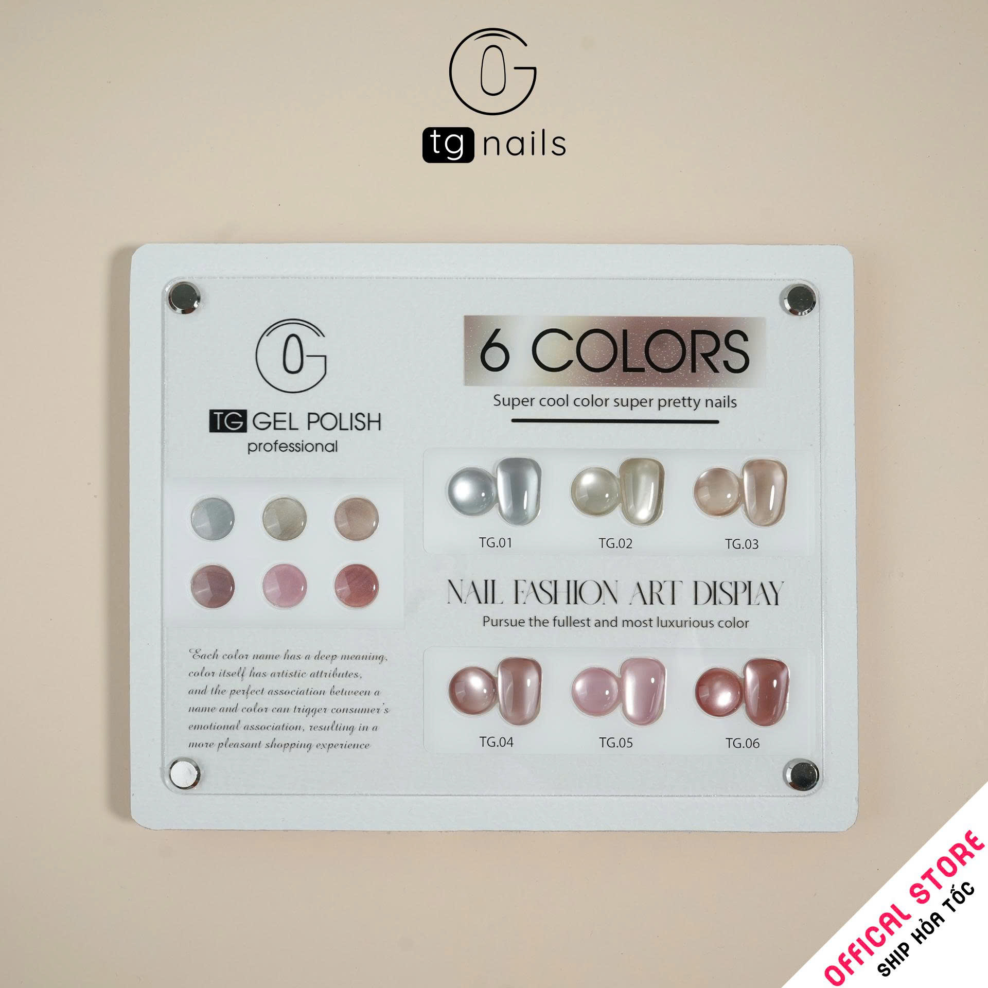  ComBo 6 màu Mắt mèo kim sa TG Nails kèm bảng màu_thumbnail_1