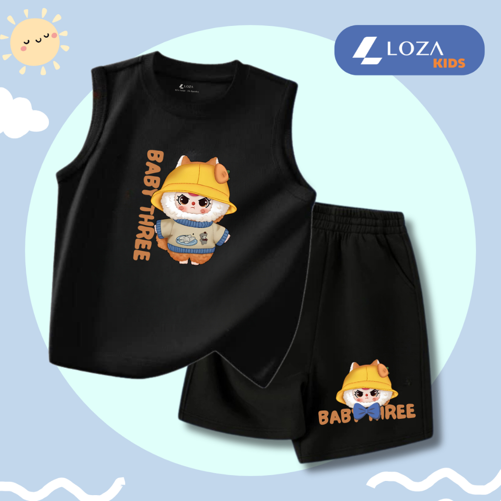 [XẢ KHO BỘ BA LỖ] Bộ ba lỗ cho bé trai nhiều mẫu lẻ size từ 15-40kg - Quần áo bé trai - Loza Kids XABL01_thumbnail_0