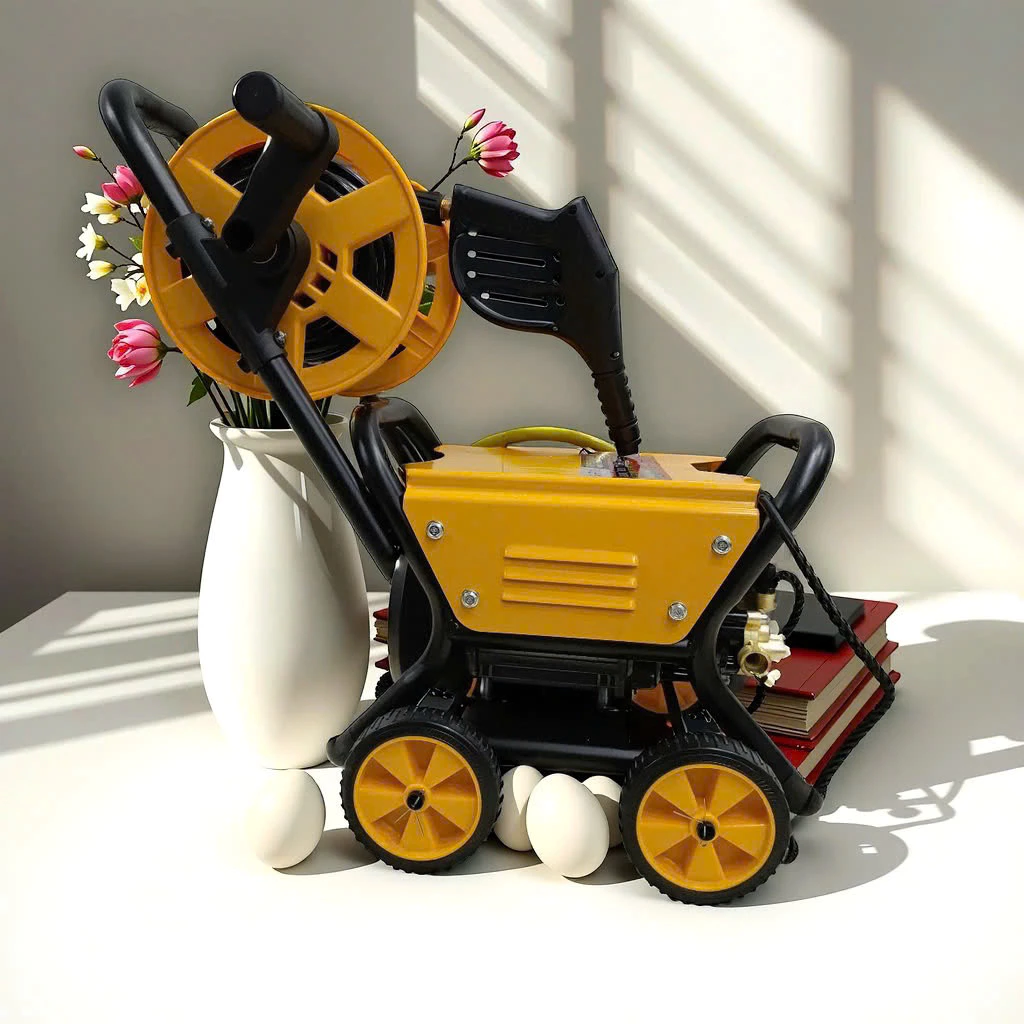 Máy rửa xe bán công nghiệp Kushima siêu mạnh, Dây dài 15m rửa xe, sửa sân, tưới rau- Có Rulo cuốn dây - Giá rẻ_thumbnail_3